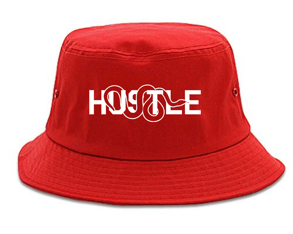 Hustle Snake Mens Bucket Hat Red