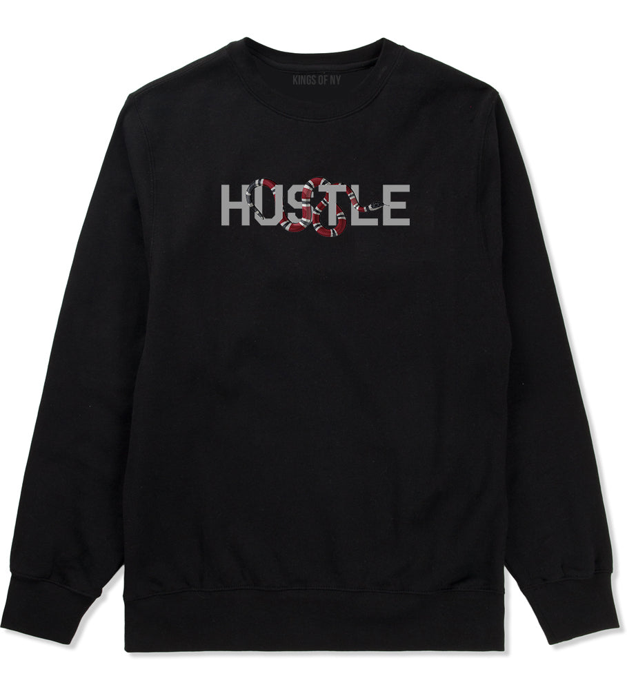 Hustle Snake Mens Crewneck Sweatshirt Black by Kings Of NY