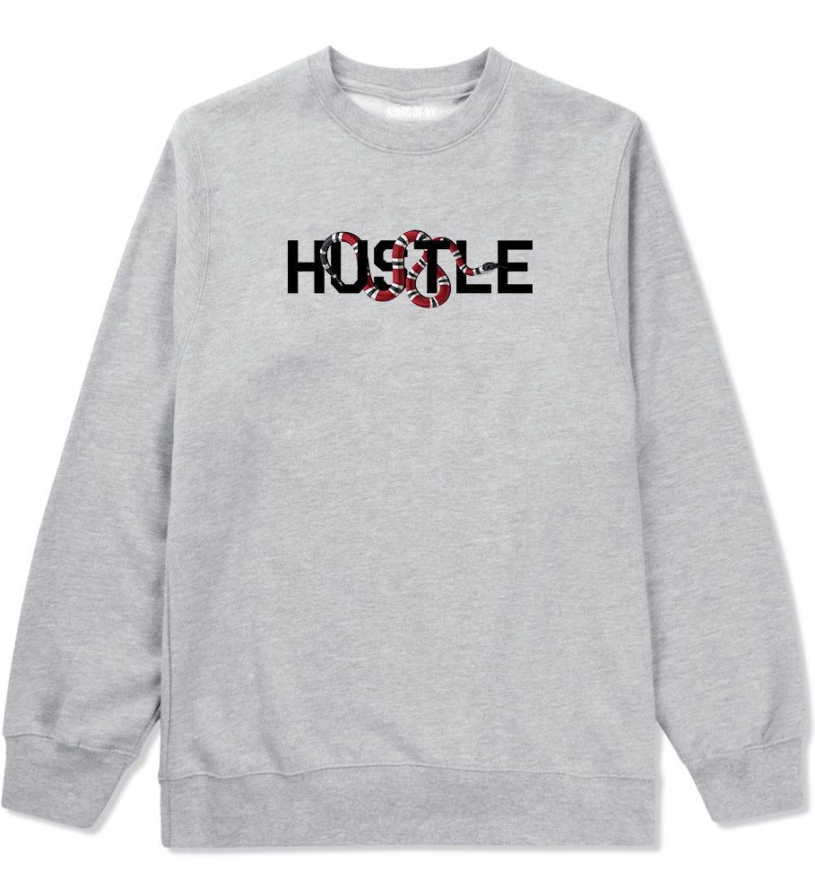 Hustle Snake Mens Crewneck Sweatshirt Grey by Kings Of NY