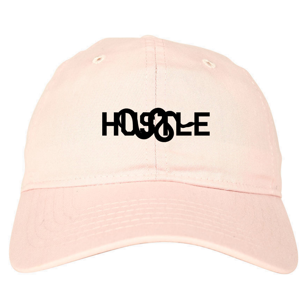 Hustle Snake Mens Dad Hat Baseball Cap Pink