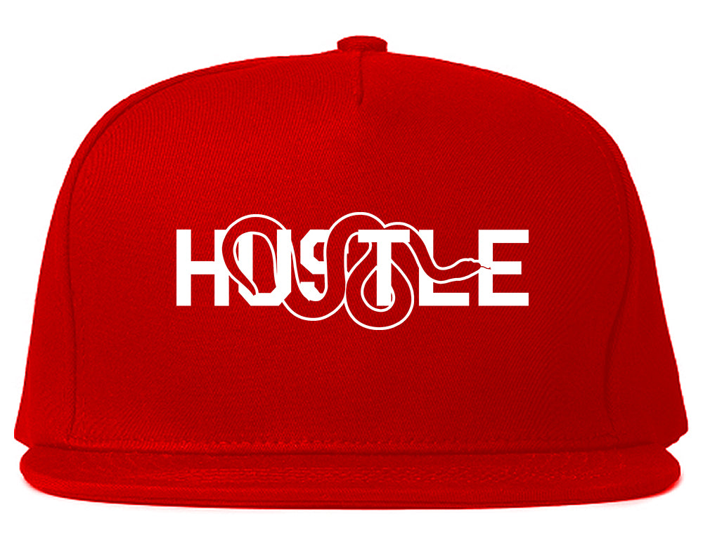 Hustle Snake Mens Snapback Hat Red