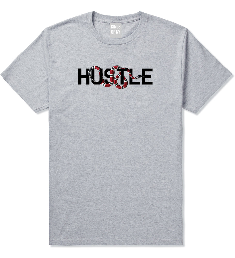 Hustle Snake Mens T-Shirt Grey by Kings Of NY