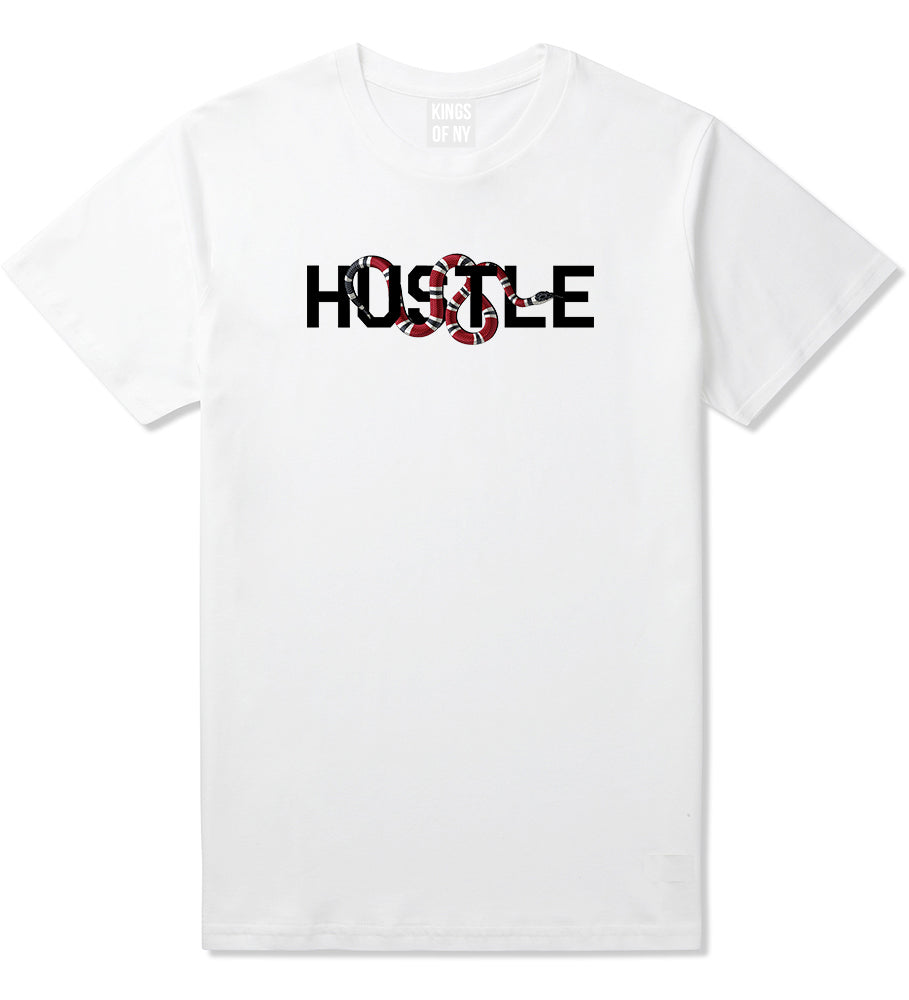 Hustle Snake Mens T-Shirt White by Kings Of NY