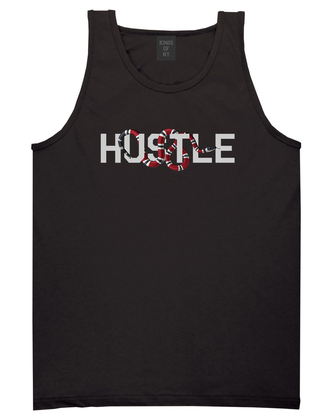 Hustle Snake Mens Tank Top Shirt Black by Kings Of NY