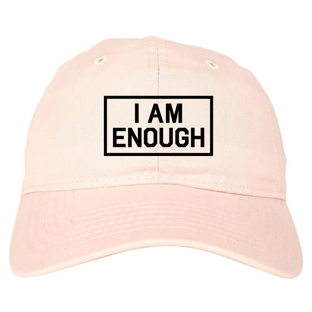 I Am Enough Inspirational Mens Dad Hat Baseball Cap Pink