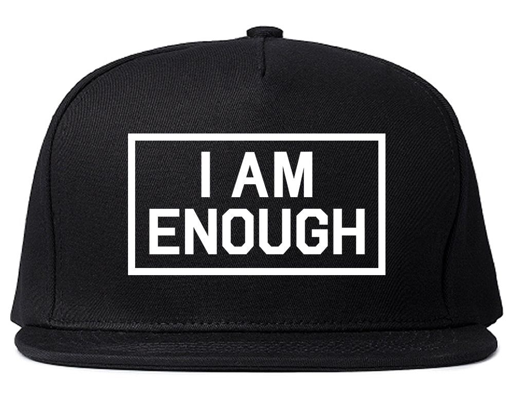 I Am Enough Inspirational Mens Snapback Hat Black