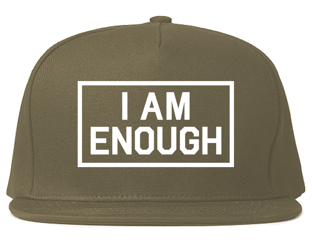 I Am Enough Inspirational Mens Snapback Hat Grey