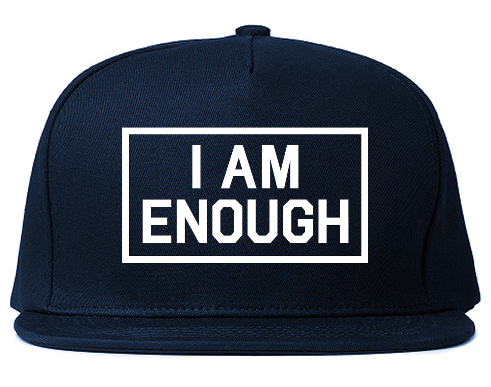 I Am Enough Inspirational Mens Snapback Hat Navy Blue