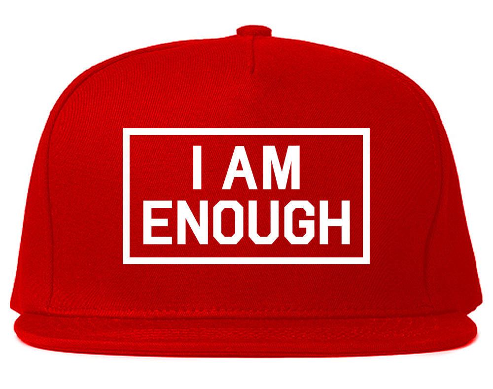 I Am Enough Inspirational Mens Snapback Hat Red