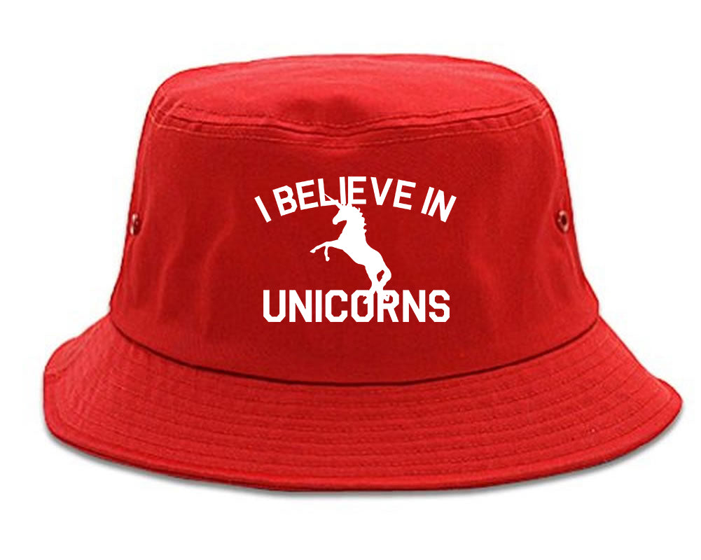 I Believe In Unicorns Mens Snapback Hat Red