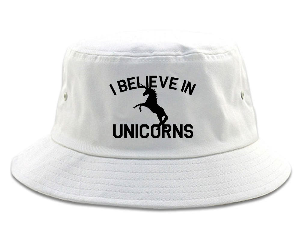 I Believe In Unicorns Mens Snapback Hat White
