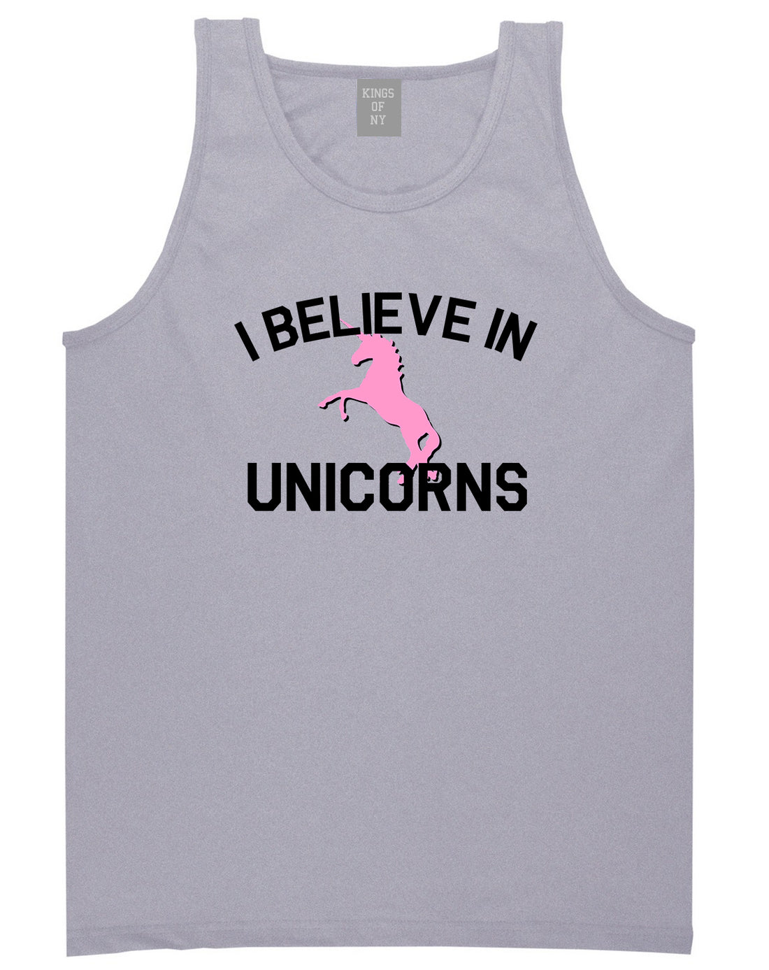 I Believe In Unicorns Mens Tank Top Shirt Grey