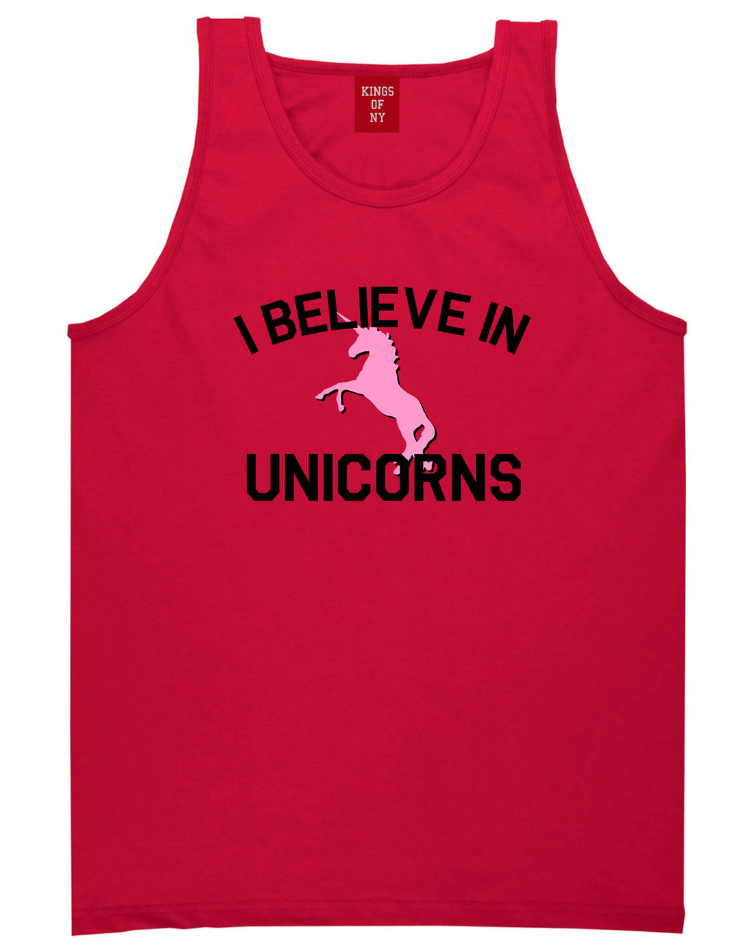 I Believe In Unicorns Mens Tank Top Shirt Red