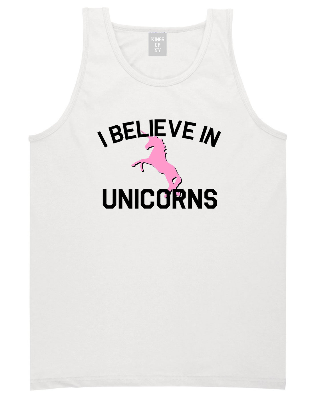 I Believe In Unicorns Mens Tank Top Shirt White