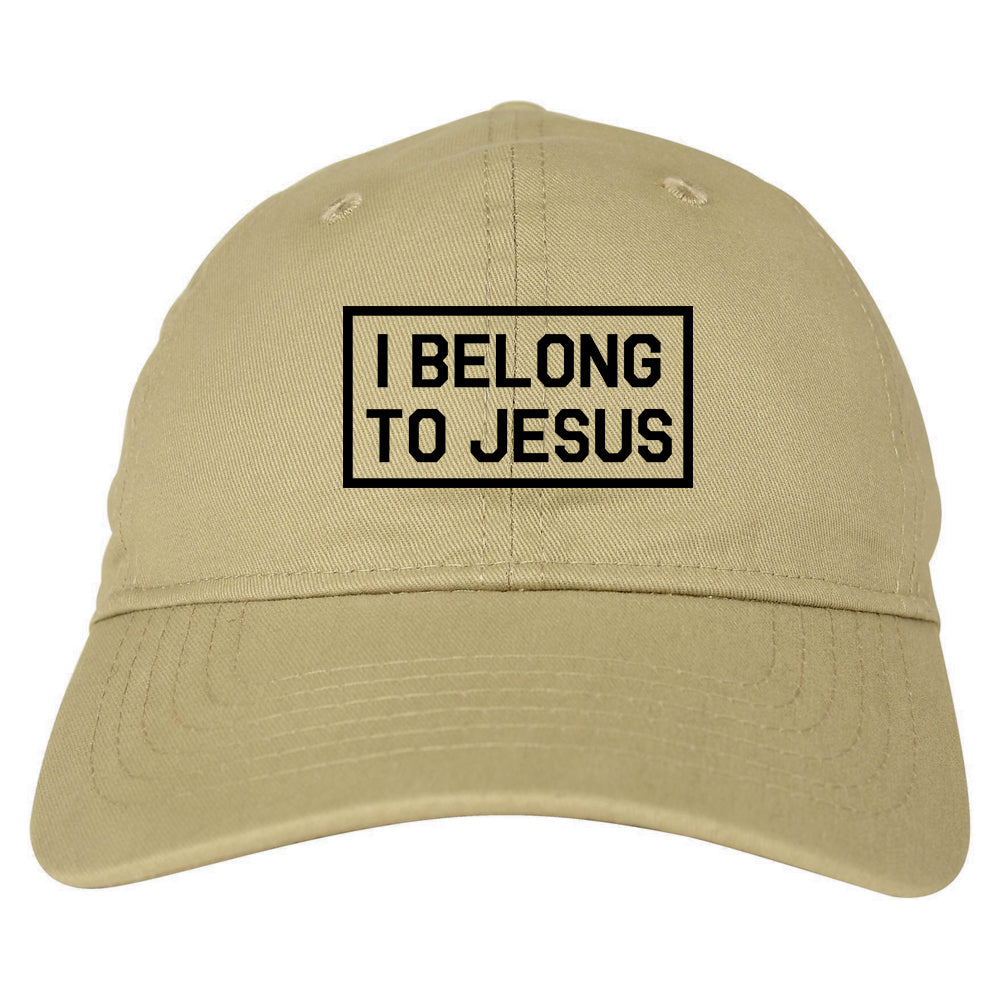 I Belong To Jesus Mens Dad Hat Baseball Cap Tan
