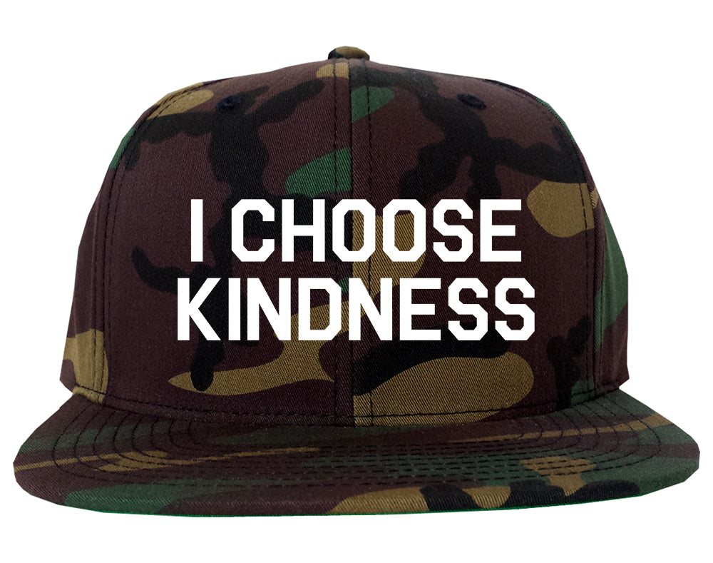 I Choose Kindness Anti Bullying Mens Snapback Hat Green Camo