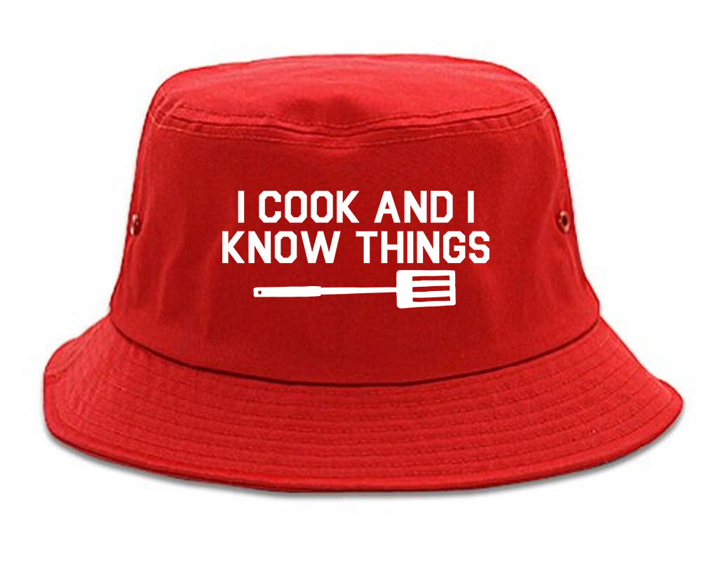 I Cook And I Know Things Chef Mens Snapback Hat Red