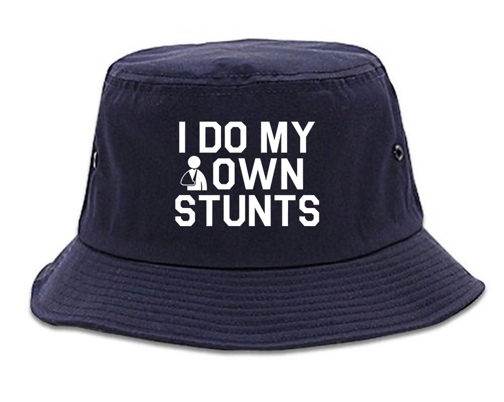 I Do My Own Stunts Broken Arm Mens Snapback Hat Navy Blue