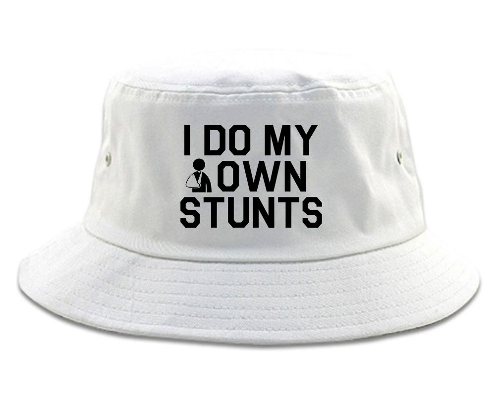 I Do My Own Stunts Broken Arm Mens Snapback Hat White
