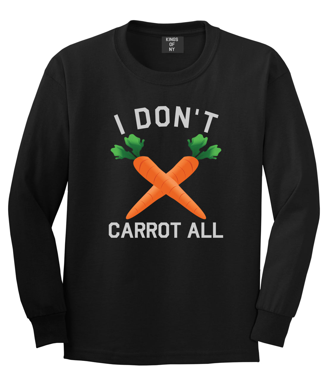 I Dont Carrot All Vegan Mens Long Sleeve T-Shirt Black
