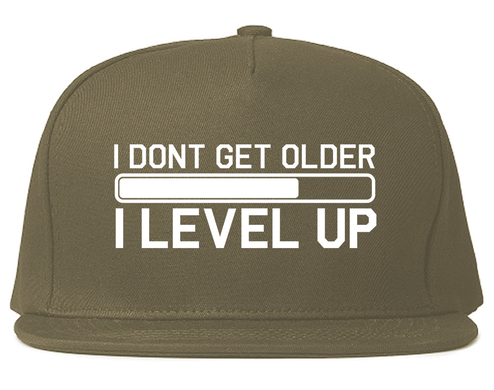 I Dont Get Older I Level Up Funny Birthday Mens Snapback Hat Grey