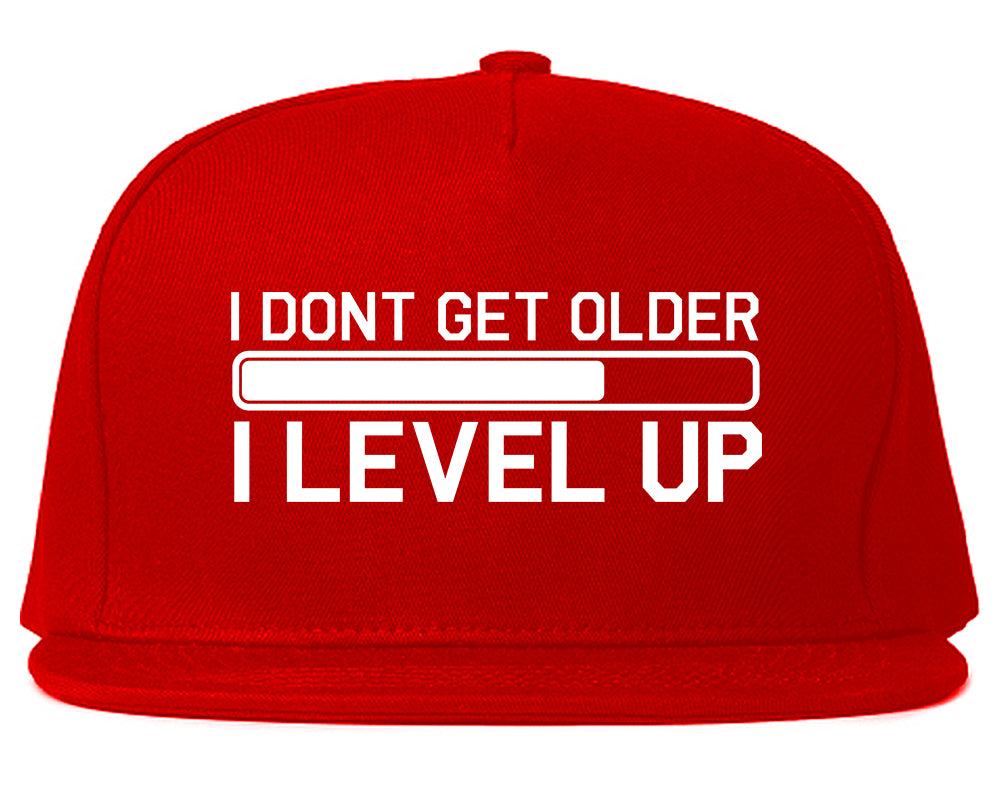 I Dont Get Older I Level Up Funny Birthday Mens Snapback Hat Red