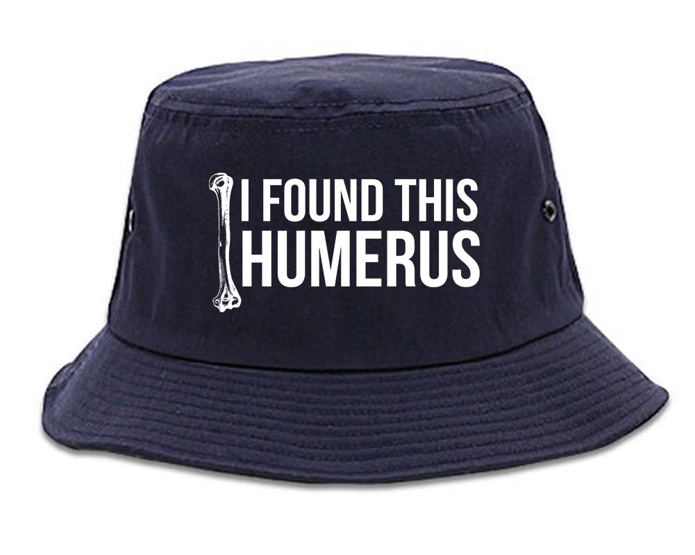 I Found This Humerus Funny Dad Joke Mens Bucket Hat Navy Blue