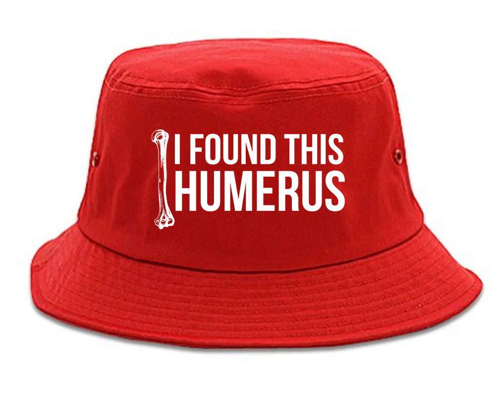 I Found This Humerus Funny Dad Joke Mens Bucket Hat Red