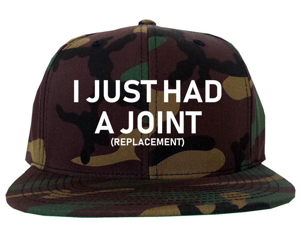 I Just Had A Joint Funny Hip Shoulder Knee Surgery Mens Snapback Hat Army Camo