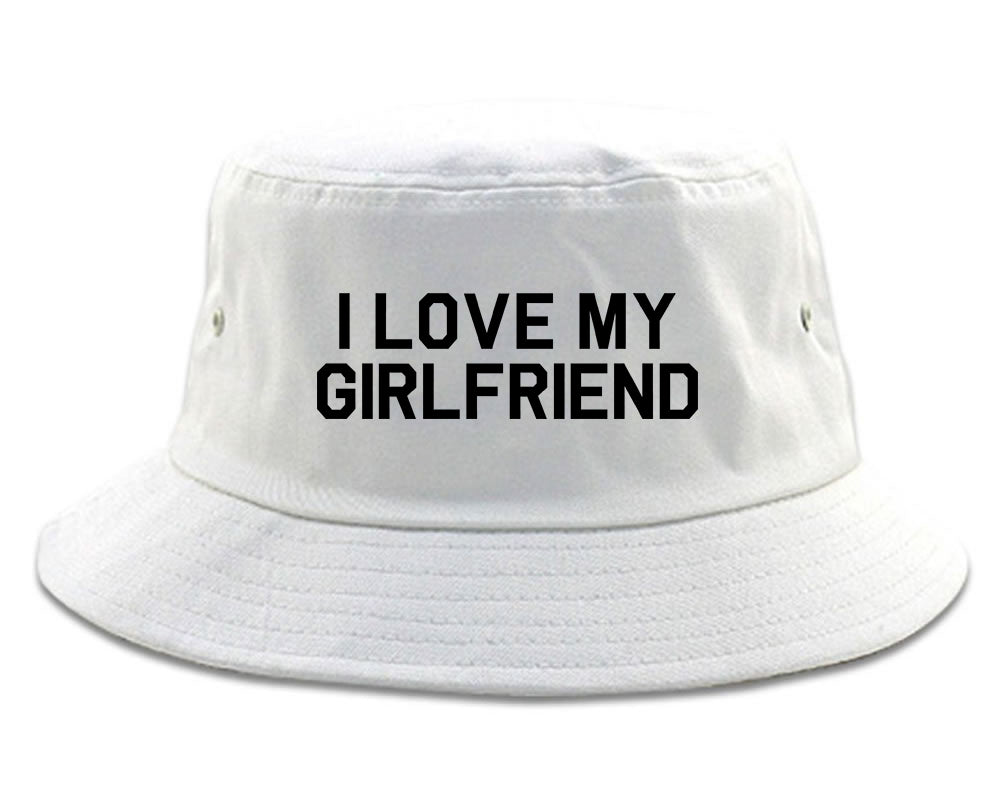 I Love My Girlfriend Gift Mens Snapback Hat White