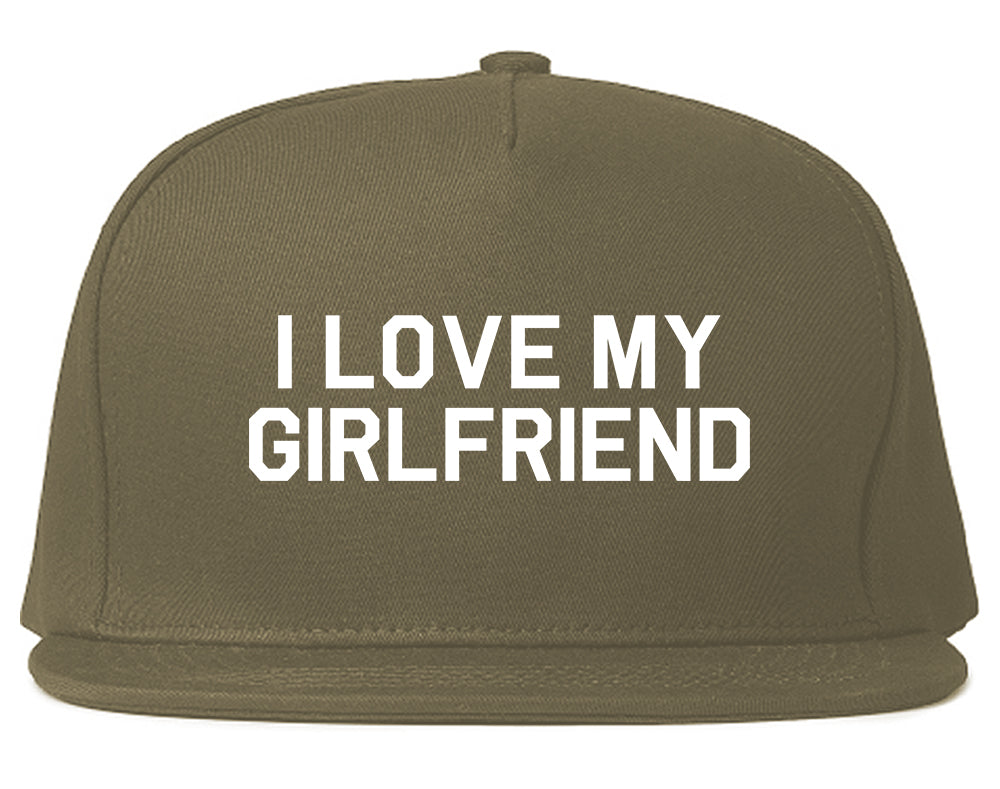I Love My Girlfriend Gift Mens Snapback Hat Grey