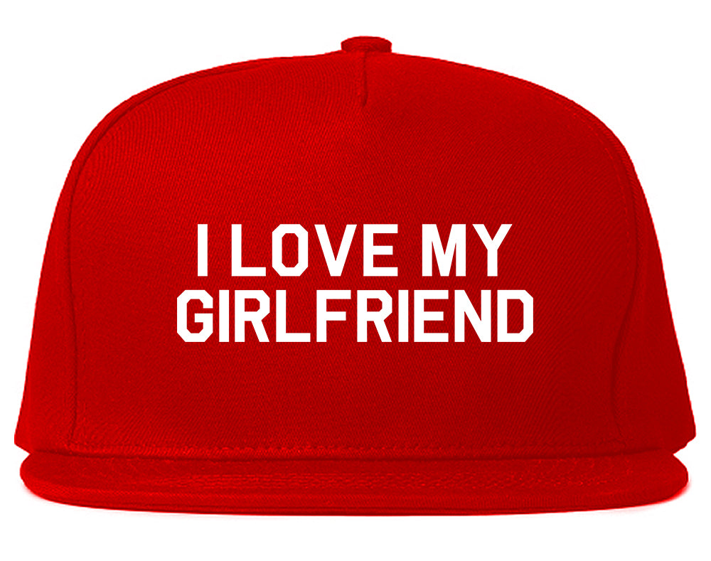 I Love My Girlfriend Gift Mens Snapback Hat Red