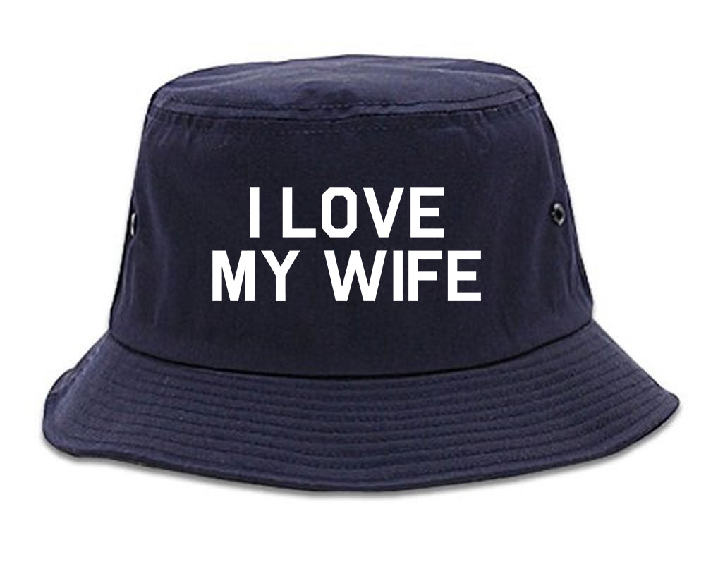 I Love My Wife Gift Mens Snapback Hat Navy Blue