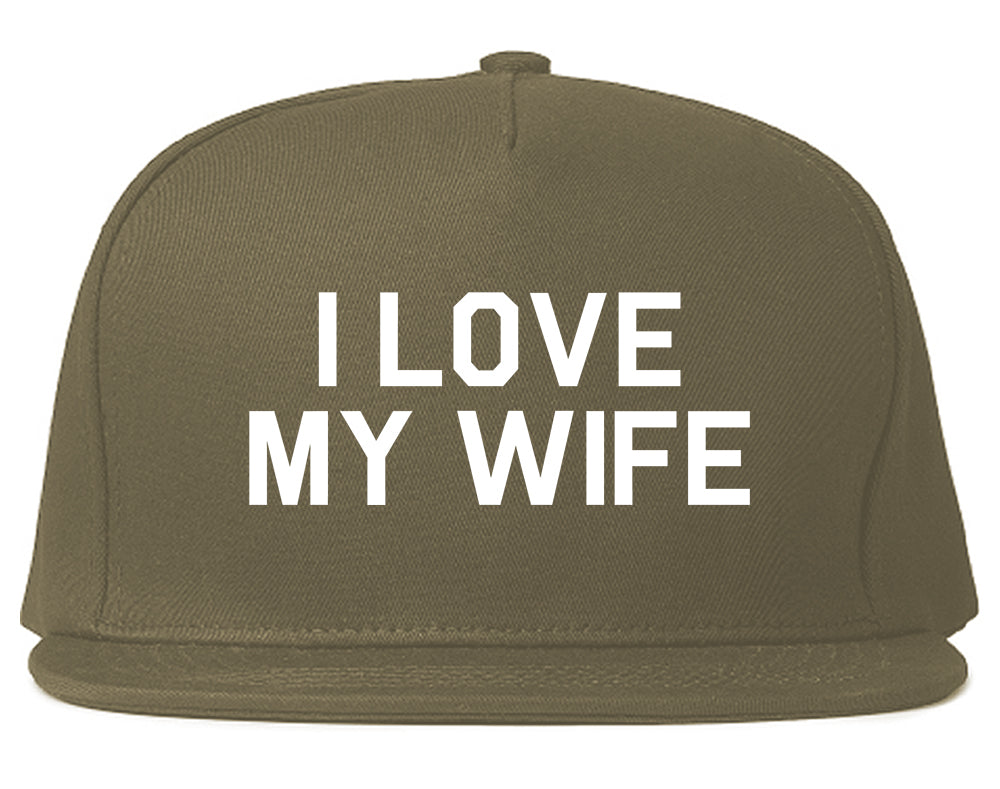 I Love My Wife Gift Mens Snapback Hat Grey