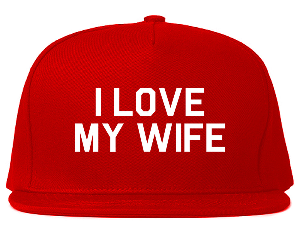 I Love My Wife Gift Mens Snapback Hat Red