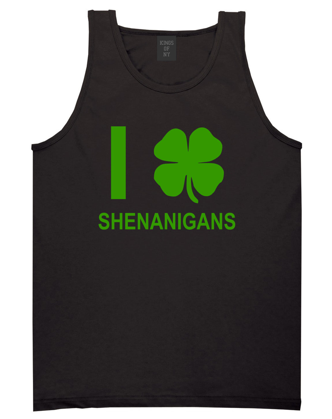 I Love Shenanigans Shamrock Mens Tank Top T-Shirt Black