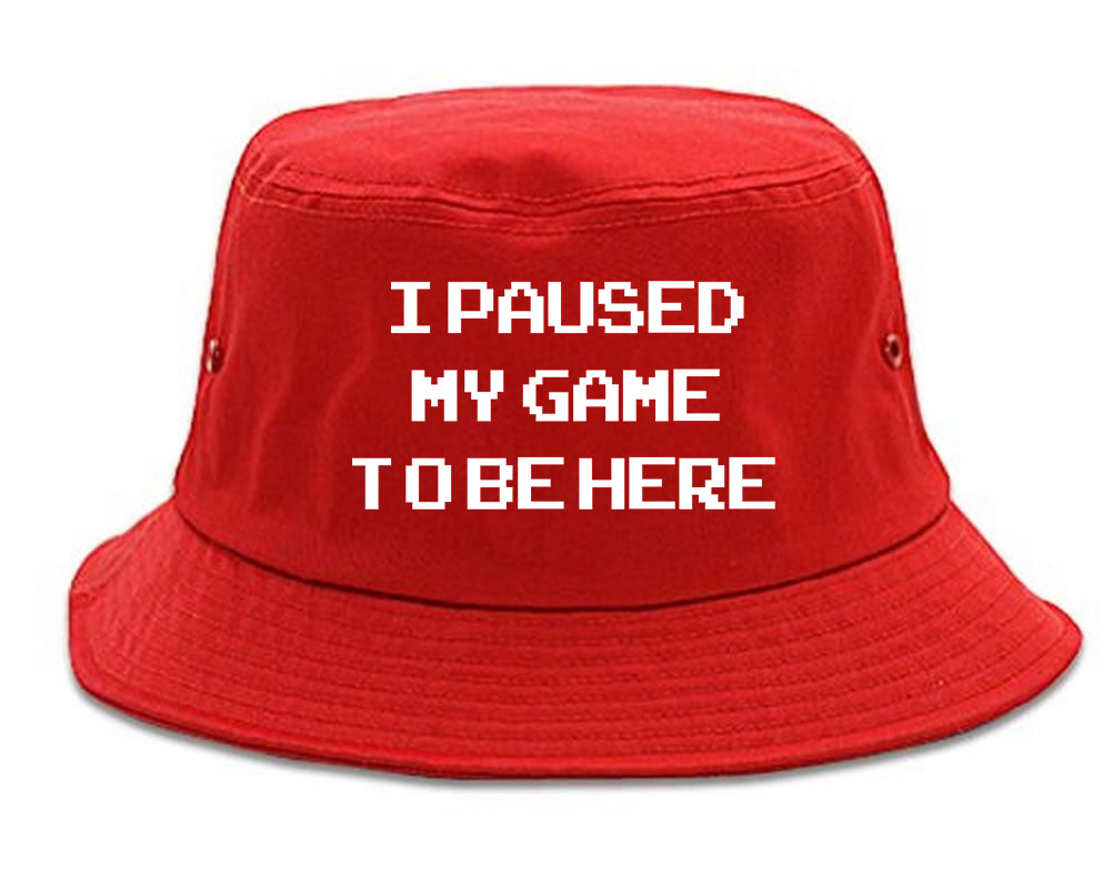 I Paused My Game To Be Here Gamer Mens Snapback Hat Red