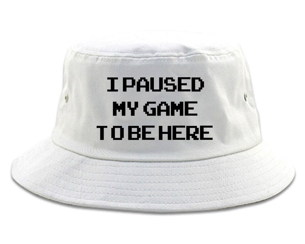 I Paused My Game To Be Here Gamer Mens Snapback Hat White