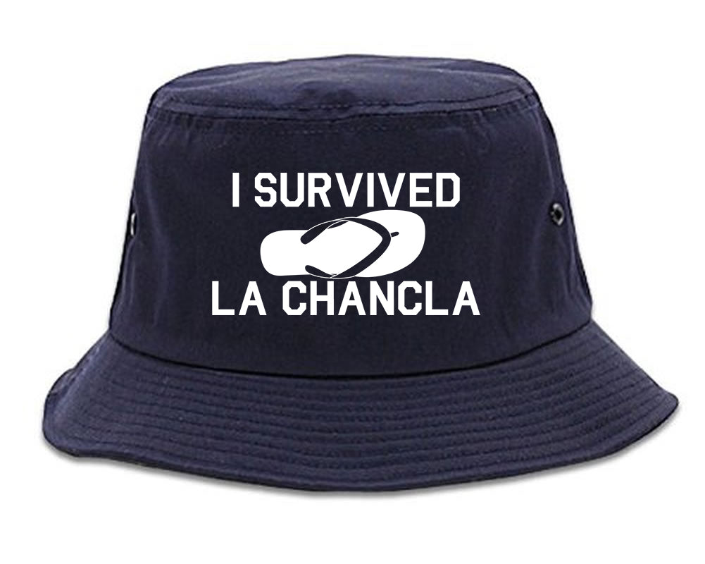 I Survived The Chancla Funny Spanish Mens Snapback Hat Navy Blue