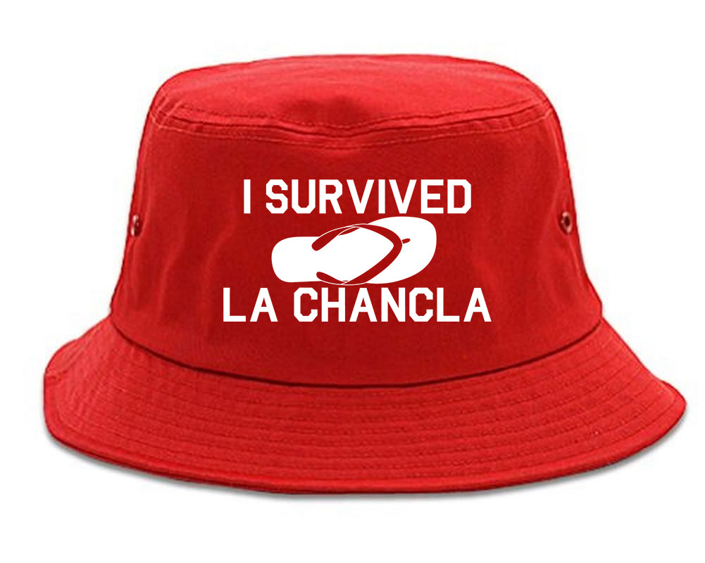 I Survived The Chancla Funny Spanish Mens Snapback Hat Red