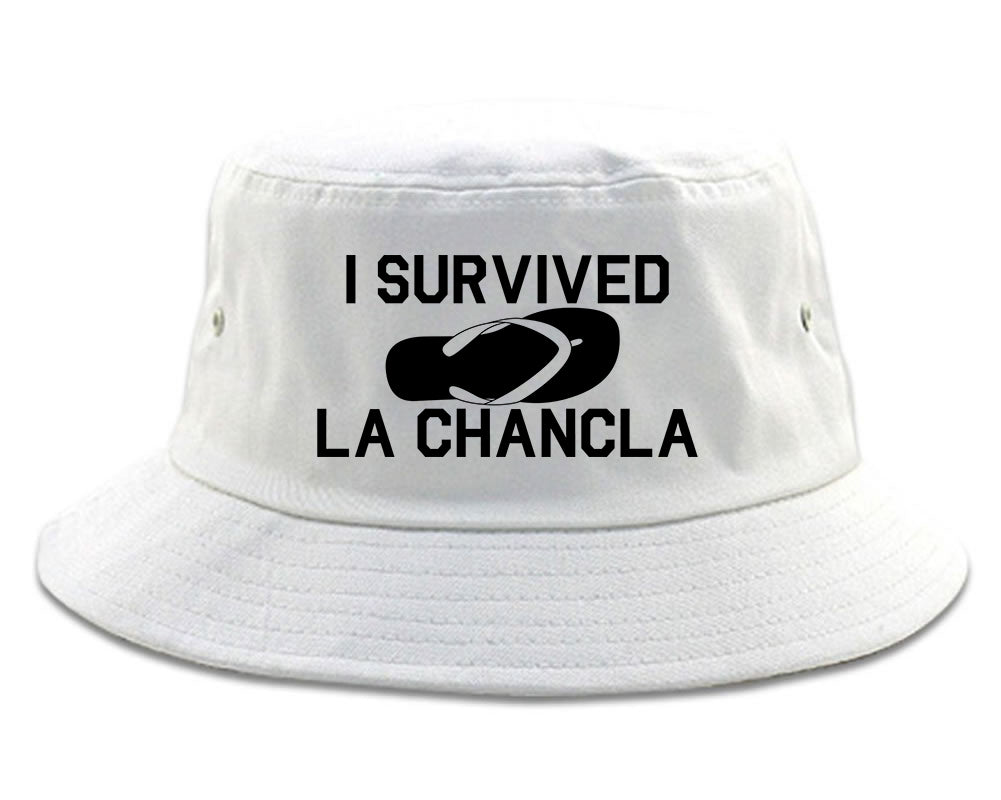 I Survived The Chancla Funny Spanish Mens Snapback Hat White