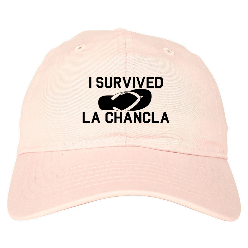 I Survived The Chancla Funny Spanish Mens Dad Hat Baseball Cap Pink