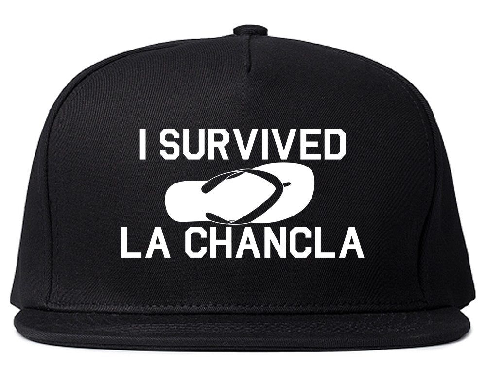 I Survived The Chancla Funny Spanish Mens Snapback Hat Black