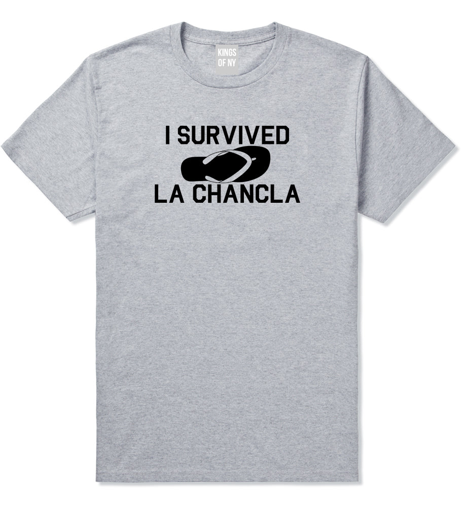 I Survived La Chancla Funny Spanish Mens T Shirt Grey