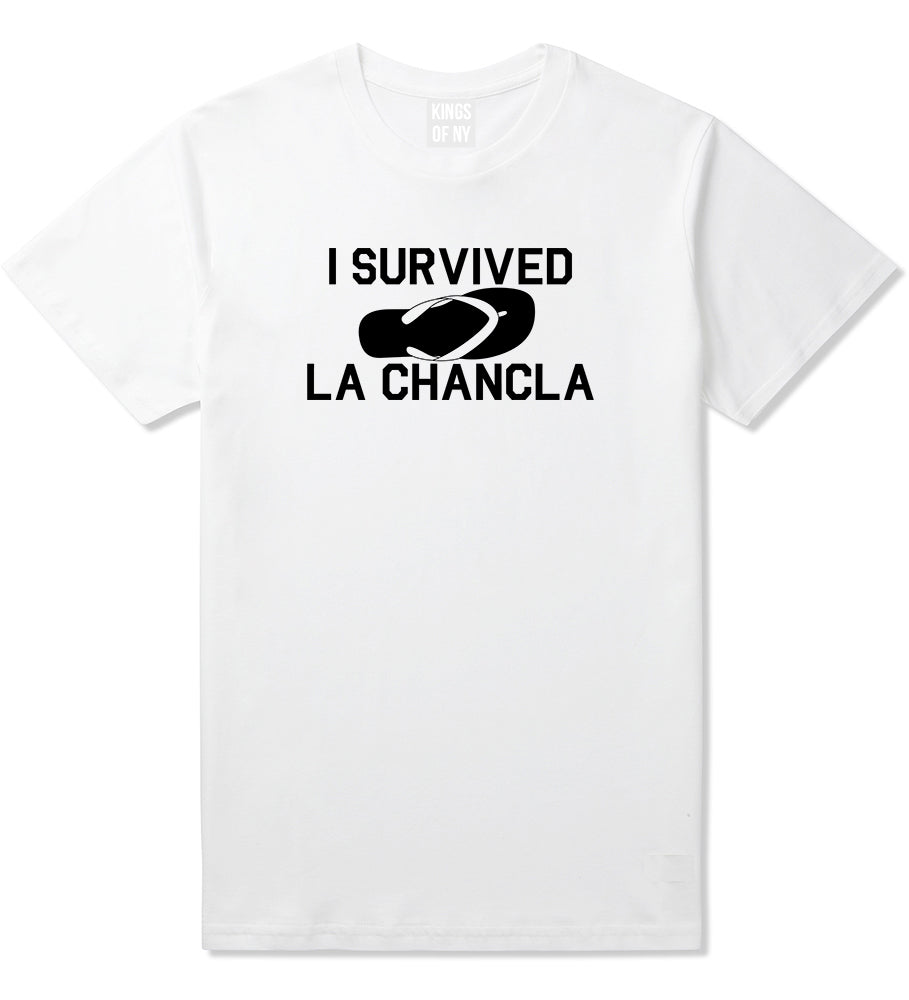 I Survived La Chancla Funny Spanish Mens T Shirt White