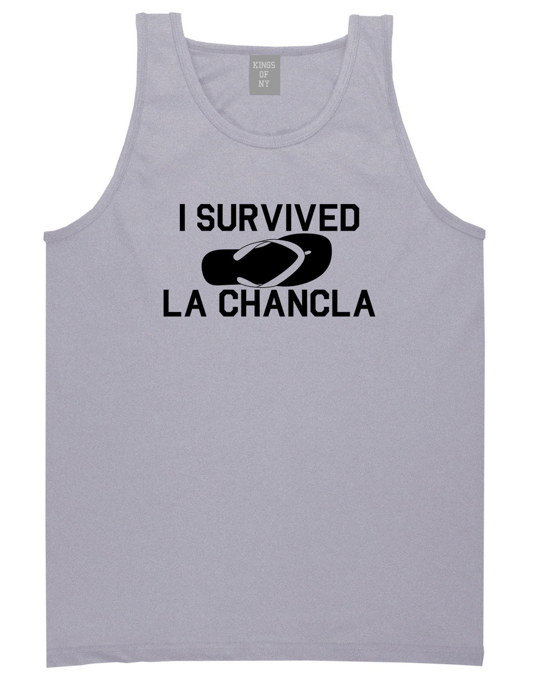 I Survived La Chancla Funny Spanish Mens Tank Top Shirt Grey