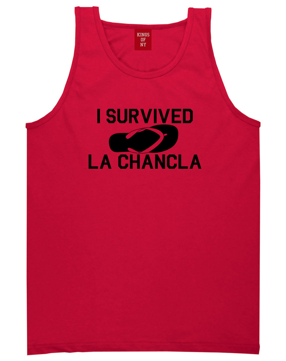 I Survived La Chancla Funny Spanish Mens Tank Top Shirt Red