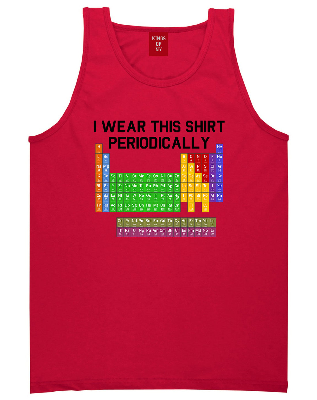 I Wear This Shirt Periodically Funny Science Mens Tank Top T-Shirt Red