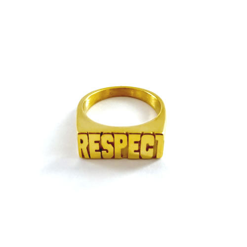 Respect Gold Name Ring