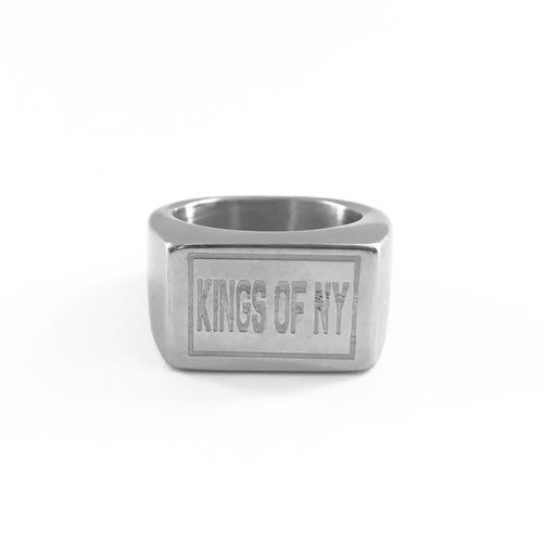 KINGS OF NY Box Logo Silver Ring